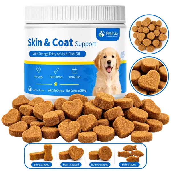 custom dog skin & coat soft chews