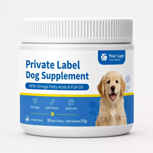 private label dog skin & coat soft chews